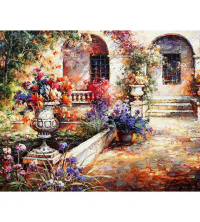 Tableau décoratif - jardin peinture - 100 x 80 cm