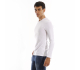 T-shirt manches longues col V - Blanc