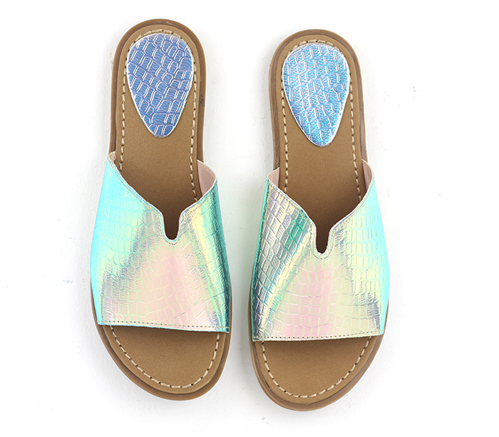 Mules croco paillette effet miroir - Vongo.tn